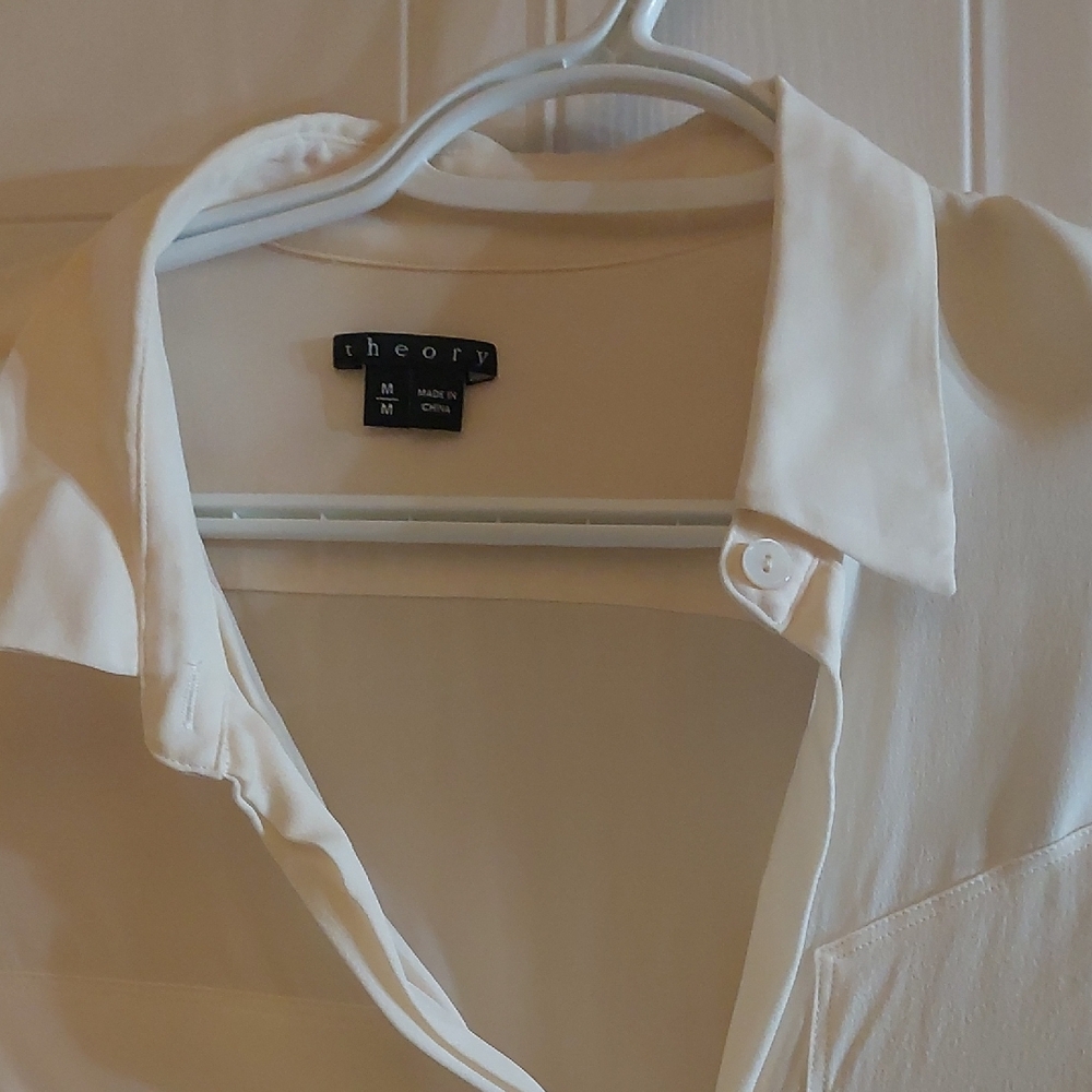 Theory Off-White Collared Shirt